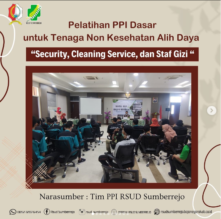 Pelatihan PPI Dasar untuk Tenaga Non Kesehatan Alih Daya (Security, Cleaning Service dan Staf Gizi)