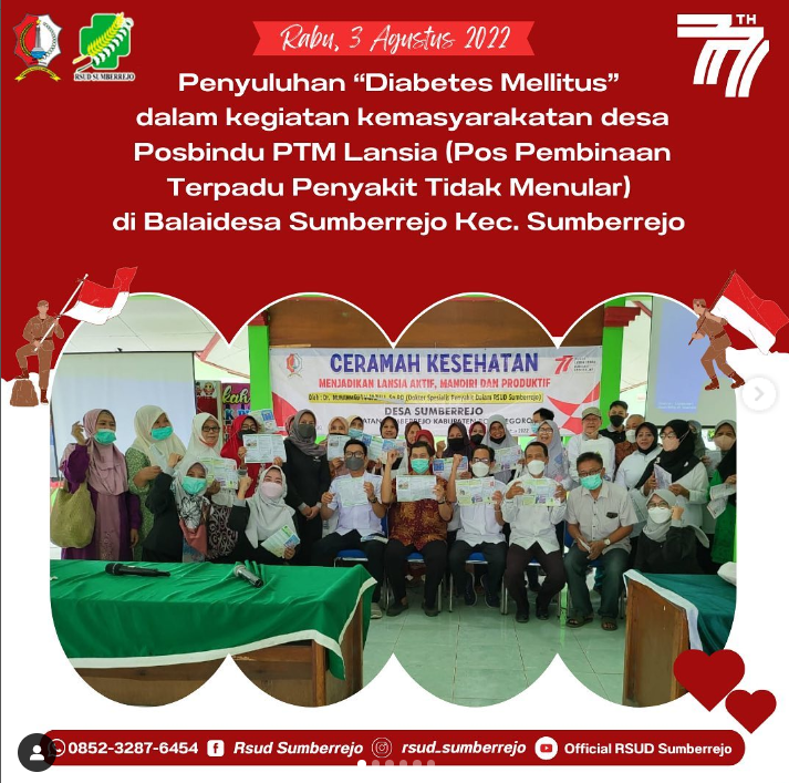 Kegiatan Penyuluhan yang berkolaborasi dengan Puskesmas Sumberrejo dan Pemerintah Desa Sumberrejo
