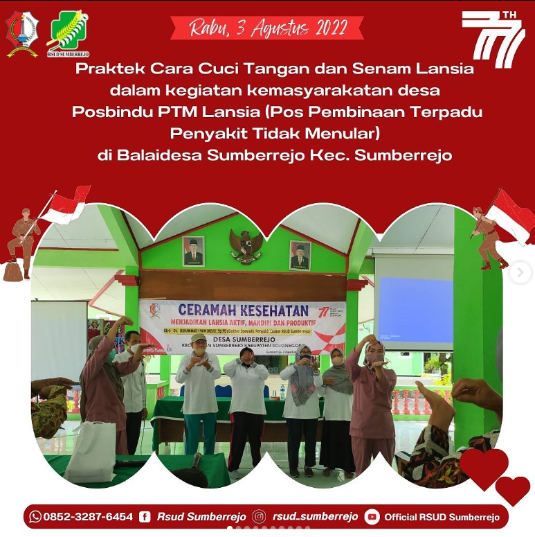 Praktek Cara Cuci Tangan yang Benar dan Senam Lansia