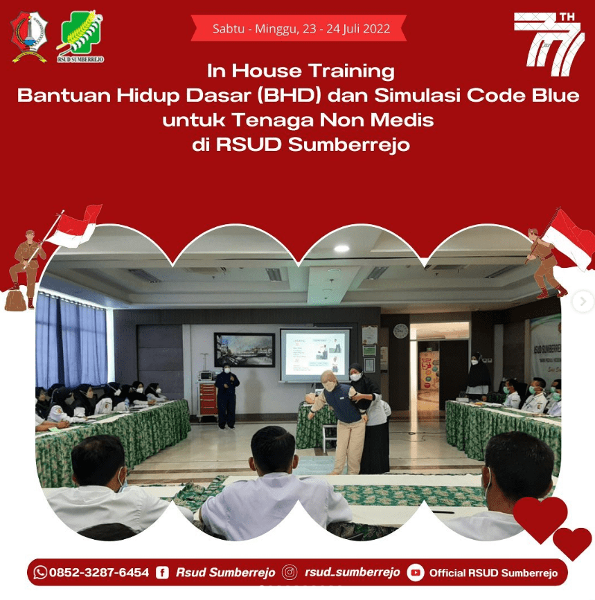 In House Training Bantuan Hidup Dasar (BHD) & Simulasi Code Blue untuk Tenaga Non Medis di RSUD Sumb
