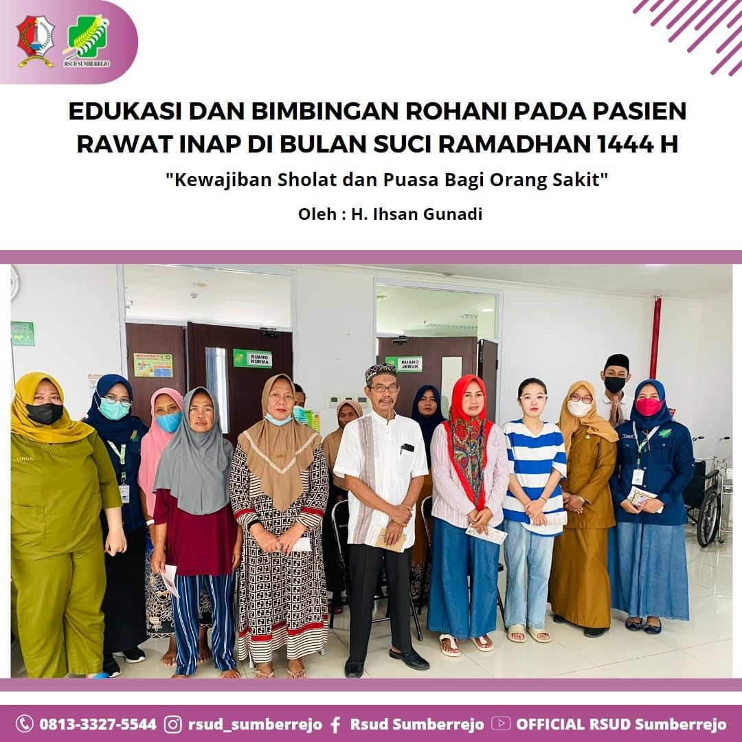 Edukasi dan bimbingan rohani pada pasien Rawat Inap di Bulan Suci Ramadhan 1444 H