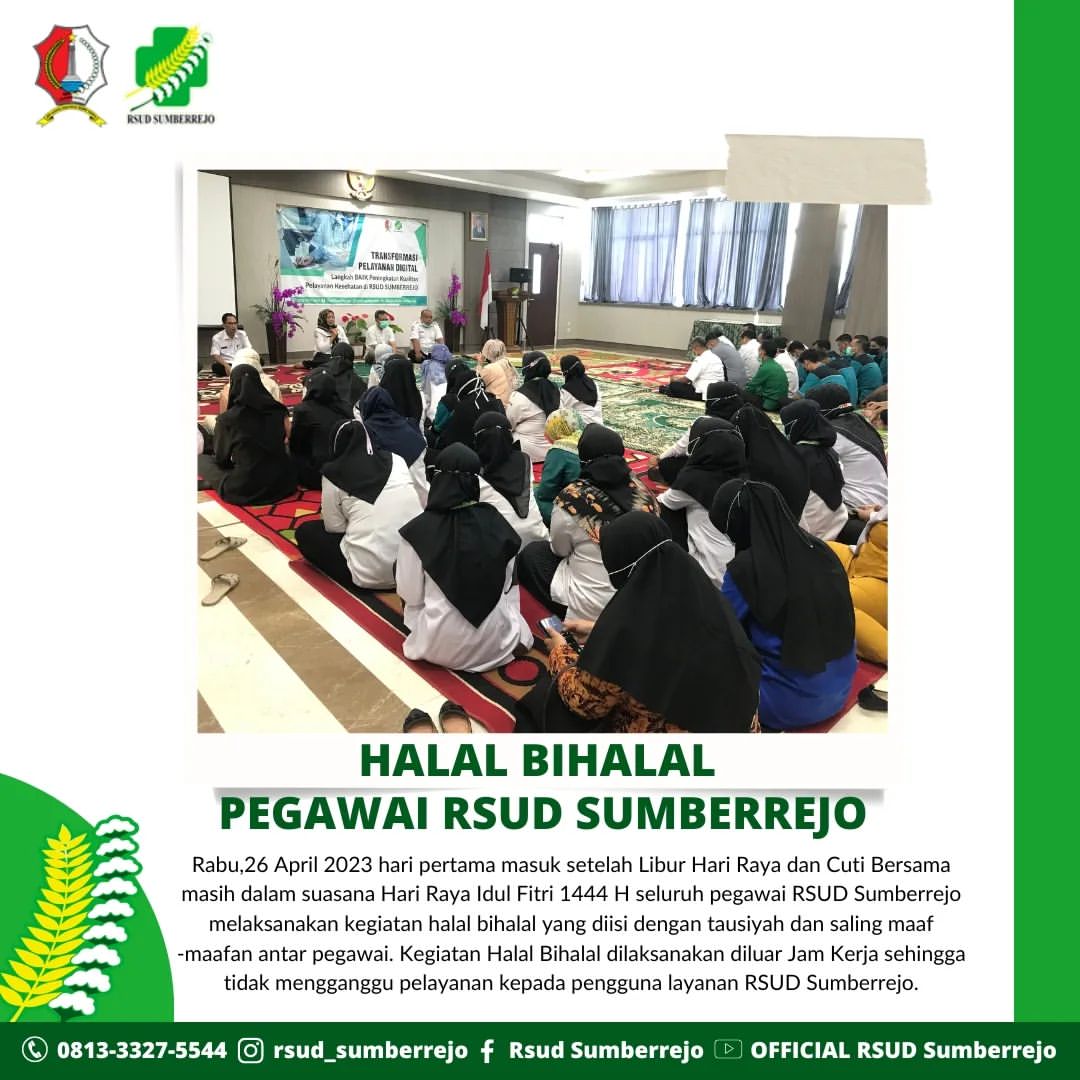 Kegiatan Halal Bihalal Pegawai RSUD Sumberrejo dalam Rangka Hari Raya Idul Fitri 1444 H