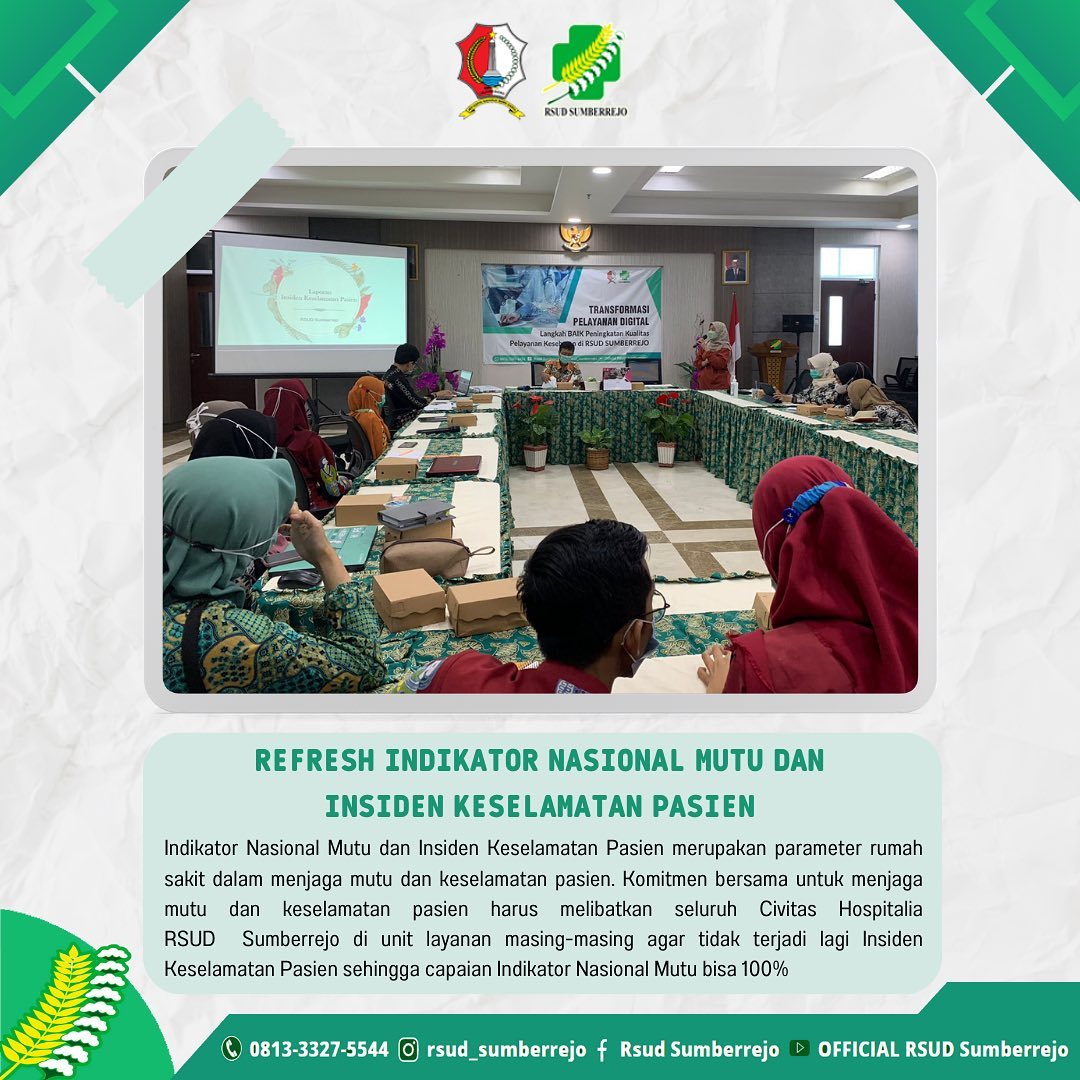 Refresh Indikator Nasional Mutu Dan IKP RSUD Sumberrejo