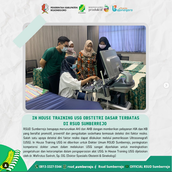 In House Training USG Obstetri Dasar Terbatas untuk Dokter Umum RSUD Sumberrejo