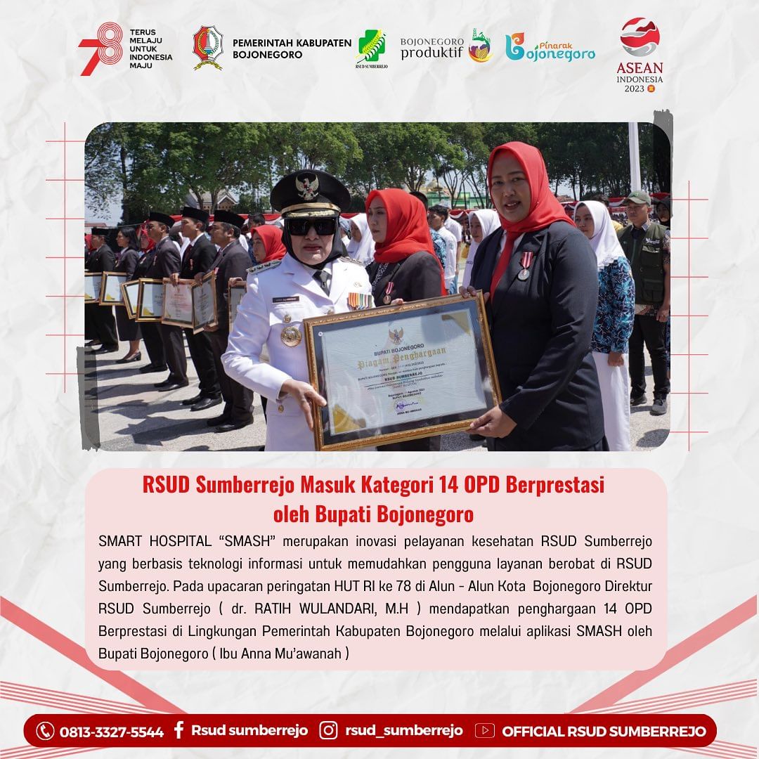 Hadiah dari Bupati Bojonegoro untuk RSUD Sumberrejo yang bertepatan Dies Natalis RSUD Sumberrejo