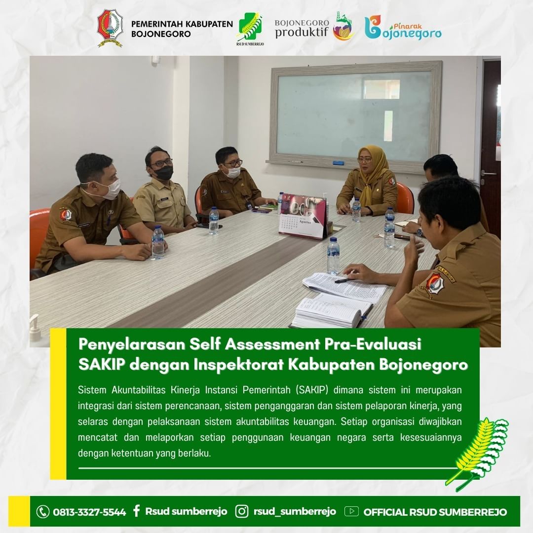 Penyelarasan self assessment pra-evaluasi SAKIP dengan Inspektorat Kab. Bojonegoro