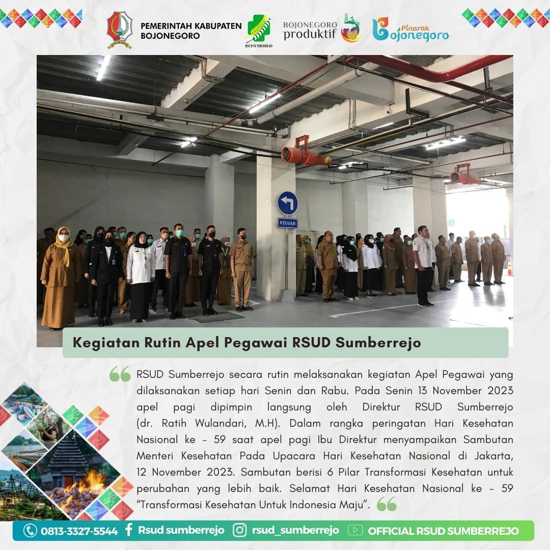 Apel rutin RSUD Sumberrejo dan dalam rangka memperingati HKN Ke - 59