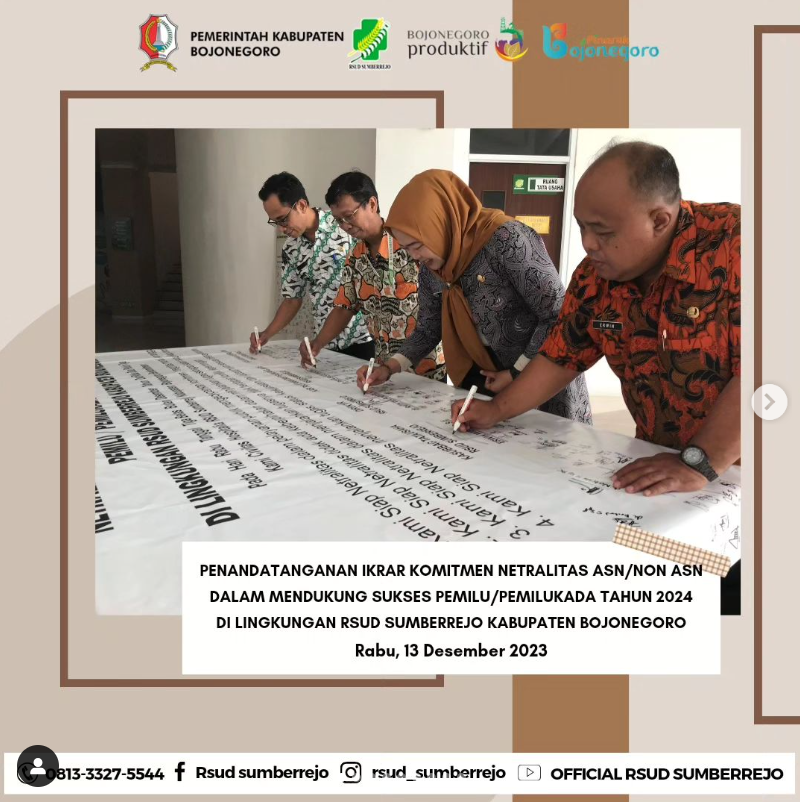 Penandatanganan Ikrar Komitmen Netralitas ASN/NON ASN Dalam mendukung Sukses Pemilu / Pemilukada Tah