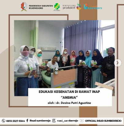 Edukasi Kesehatan di Rawat Inap "Anemia" yang disampaikan oleh dr. Devina Putri Agustine