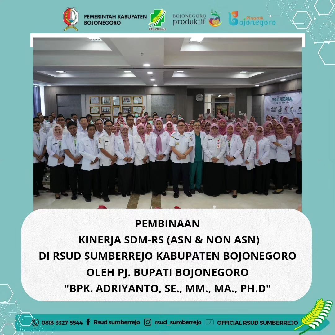 Pembinaan Kinerja SDM-RS (ASN & NON ASN) di RSUD Sumberrejo oleh Pj. Bupati Bojonegoro
