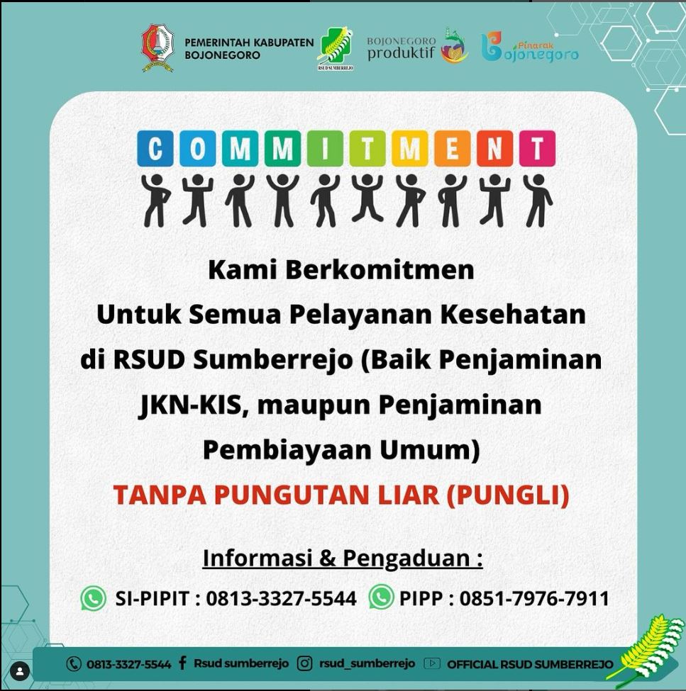 Komitmen Pelayanan RSUD Sumberrejo TANPA PUNGLI