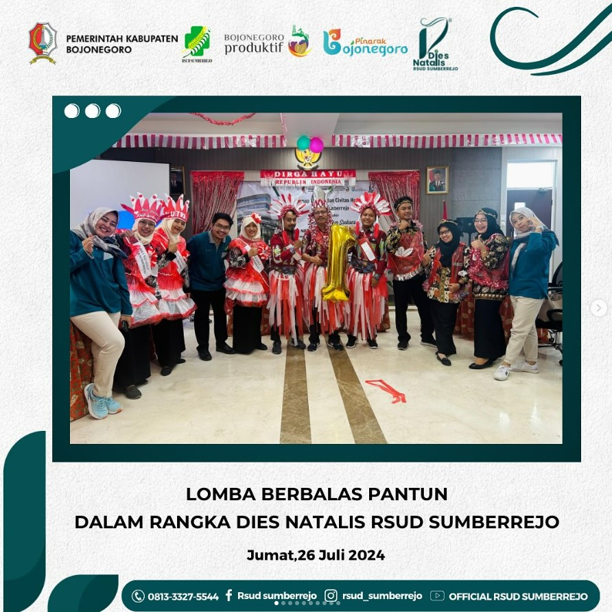 Lomba Berbalas Pantun yang diikuti oleh seluruh unit layanan dan komite di RSUD Sumberrejo.