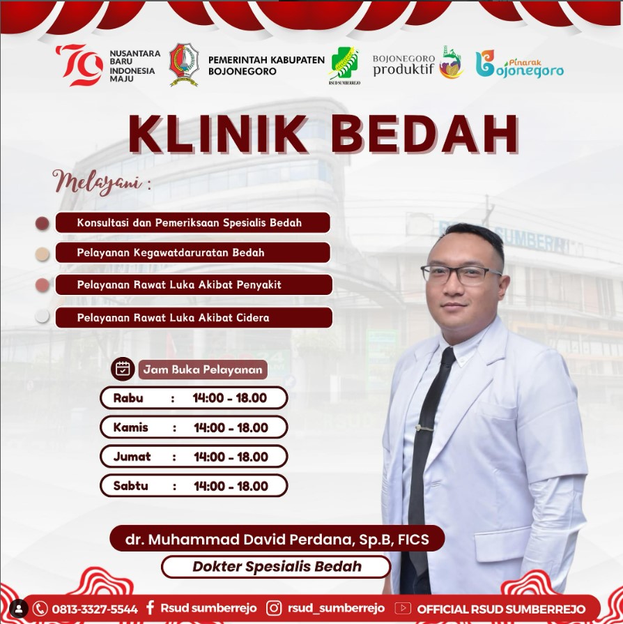 Klinik Bedah RSUD Sumberrejo yang terjadwal buka pelayanan sore