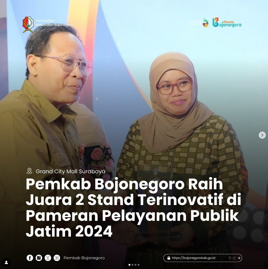 Pemerintah Kabupaten (Pemkab) Bojonegoro meraih juara 2 Stand Terinovatif