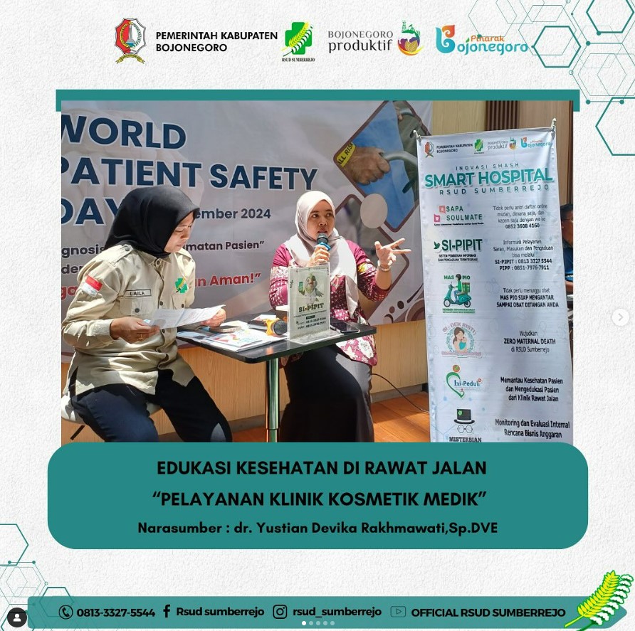 Edukasi Kesehatan di Rawat Jalan RSUD Sumberrejo mengenai Pelayanan Klinik Kosmetik Medik