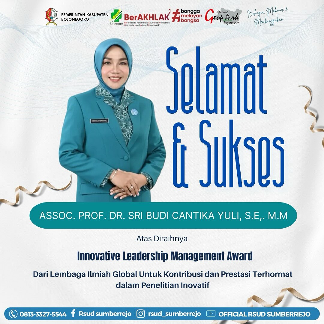 Selamat dan Sukses Ibu @cantikawahono atas penghargaan Innovative Leadership Management Award