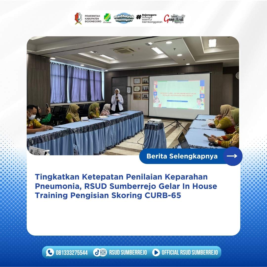 RSUD Sumberrejo Gelar In House Training Pengisian Skoring CURB-65