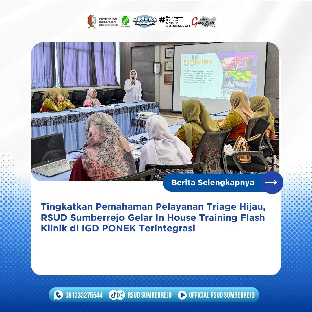 Tingkatkan Pelayanan Triage Hijau, RSUD Sumberrejo Selenggarakan Pelatihan Flash Klinik
